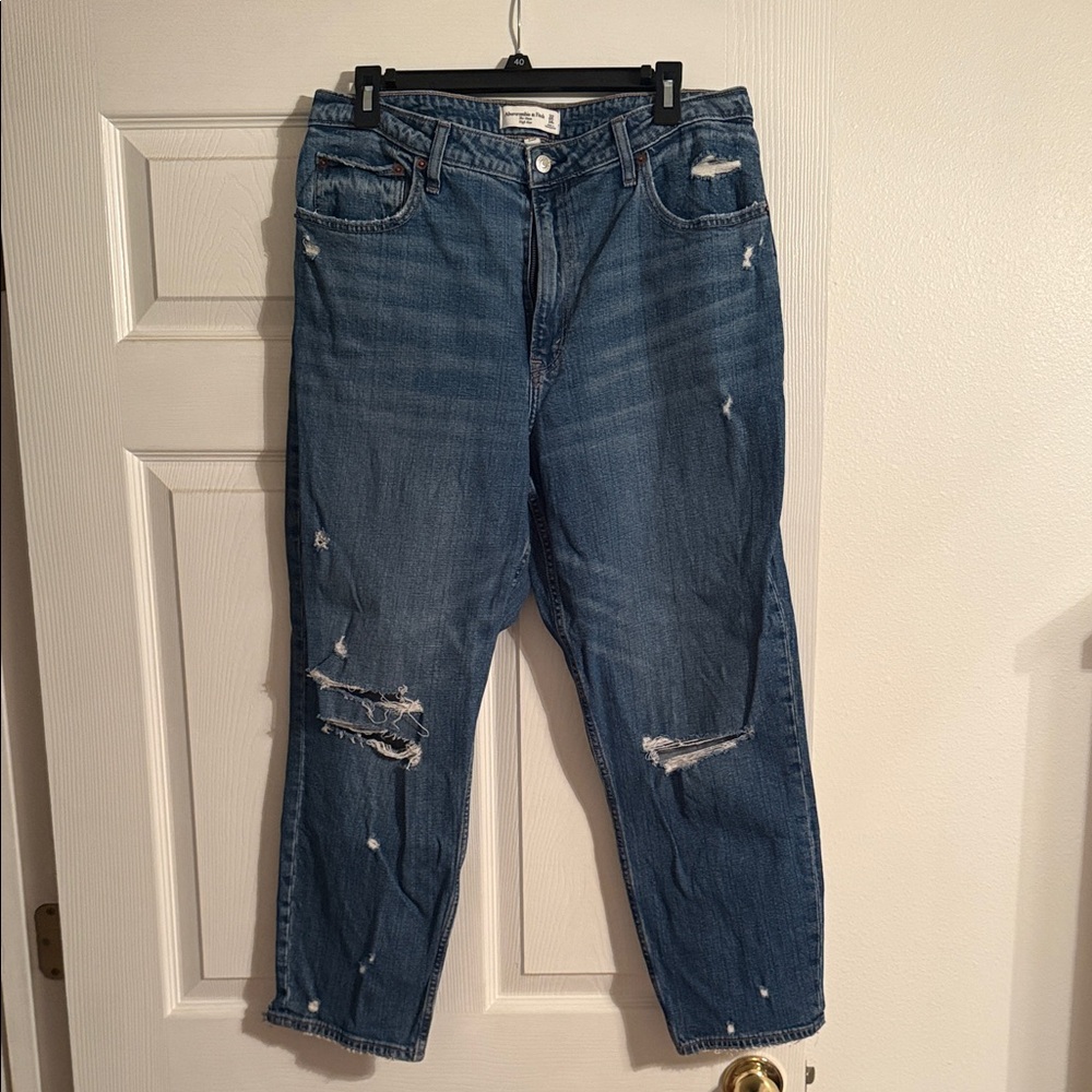 A&F Distressed Blue Jeans 14R